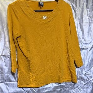 Anne Klein Mustard Long Sleeve Top